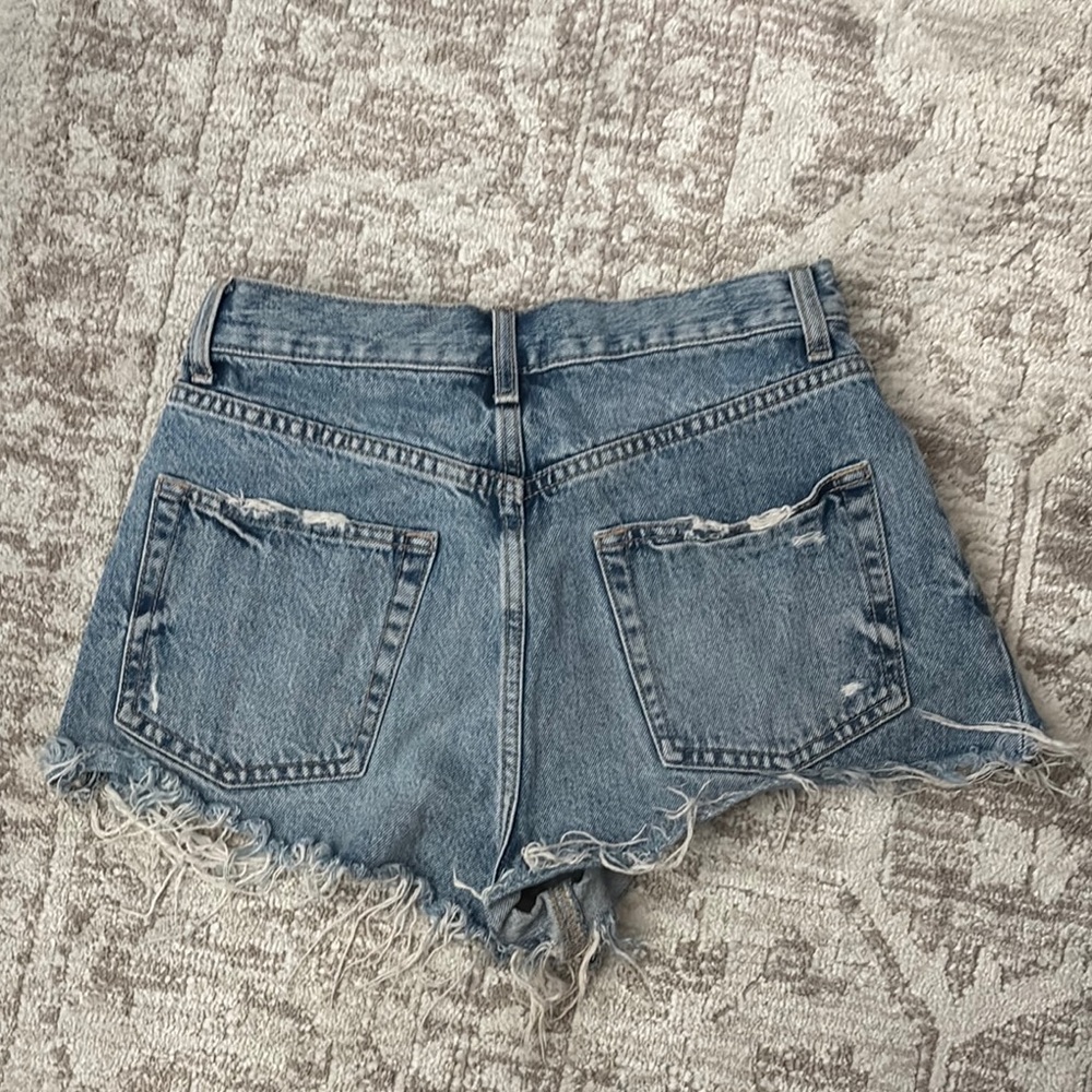 Zara Distressed Blue Jean Shorts - Picture 8 of 15